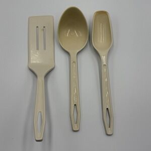 Vintage King Kraft Kitchen‎ Utensil Set Beige Plastic USA Made (3-Piece)